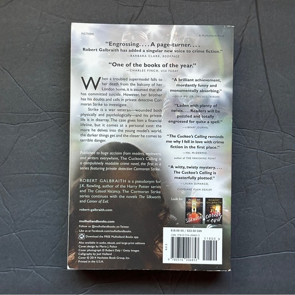 The Cuckoo's Calling by Robert Galbraith | Fiction, Mystery | Paperback Book - Picture 2 of 8